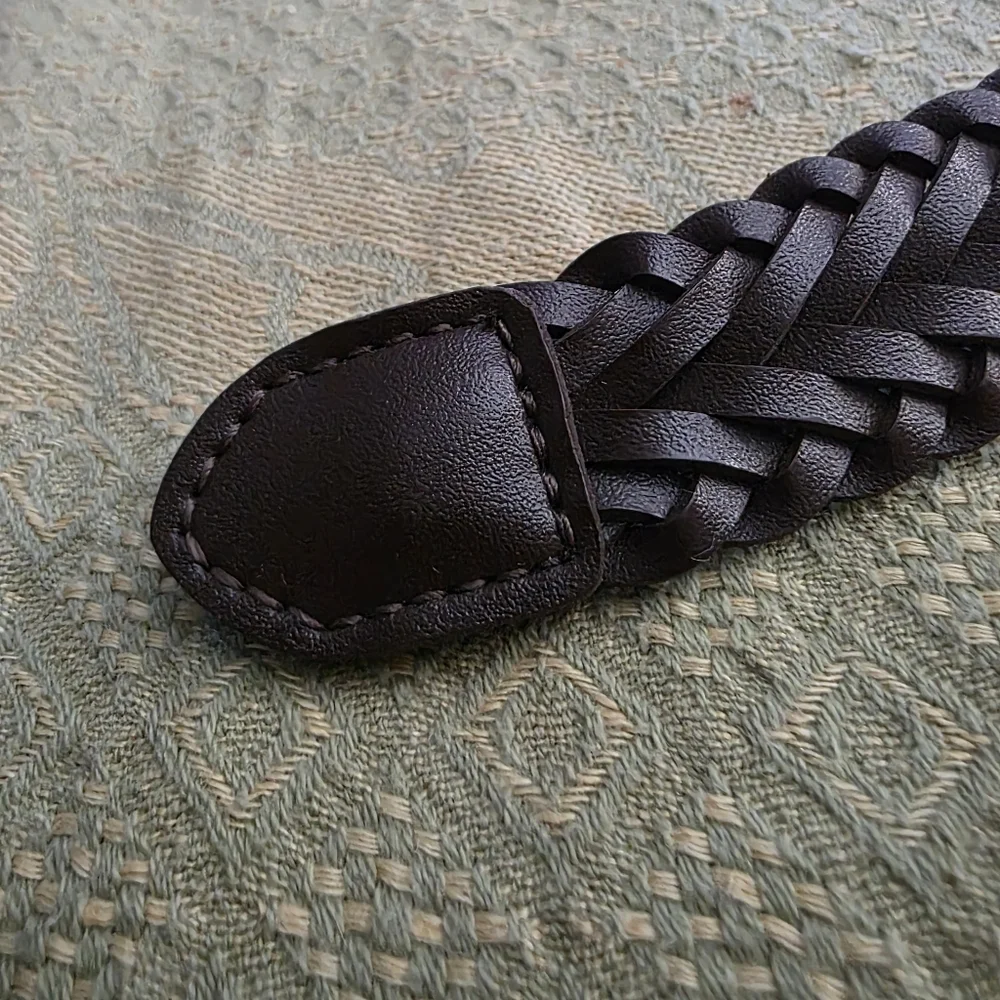 Black Braided Leather Belt